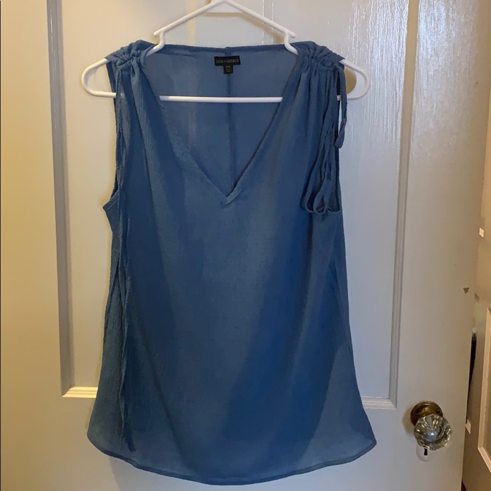 Lightweight blue gauze blouse. Size small/medium.
